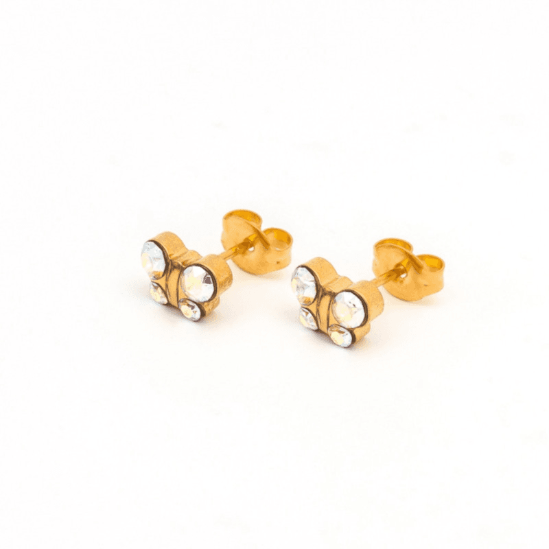 Caflon Fashion Sense Earring Gold Plated Butterfly Crystal Ref-2920060