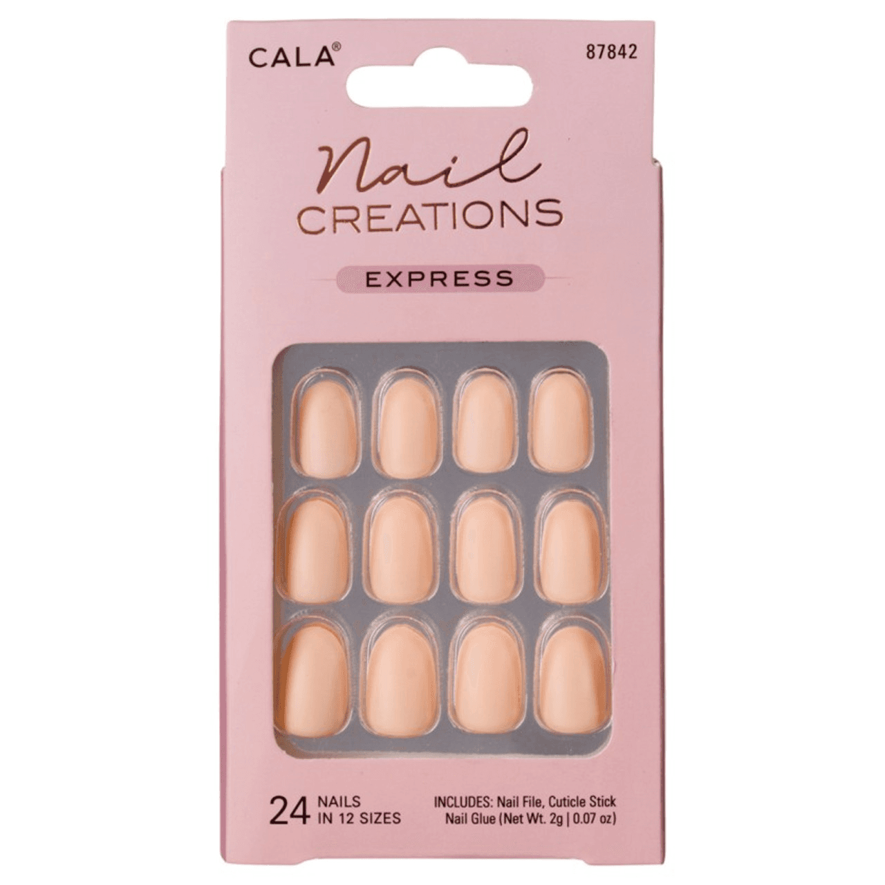 Cala Nail Creations Express Oval Matte Nude 24 nails Code:87842