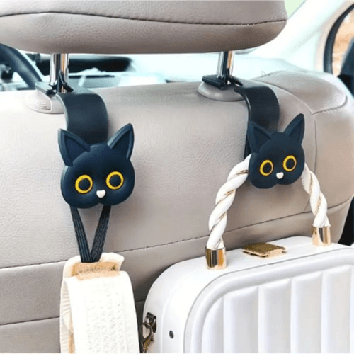 1pcs 3D Cartoon Cat Car Seat Headrest Hook Hanger Vehicle