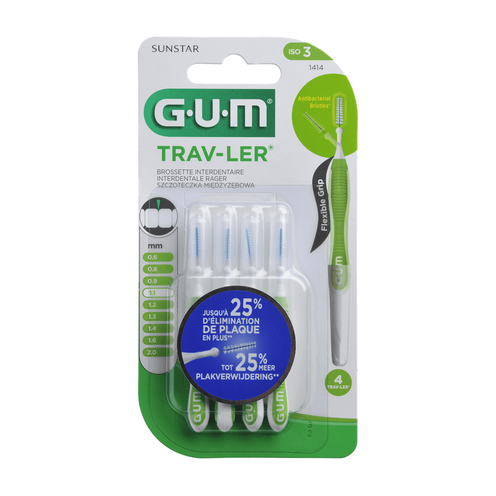 فرشاة الأسنان Gum Proxabrush Trav-Ler مقاس 1.1 مم (1414)