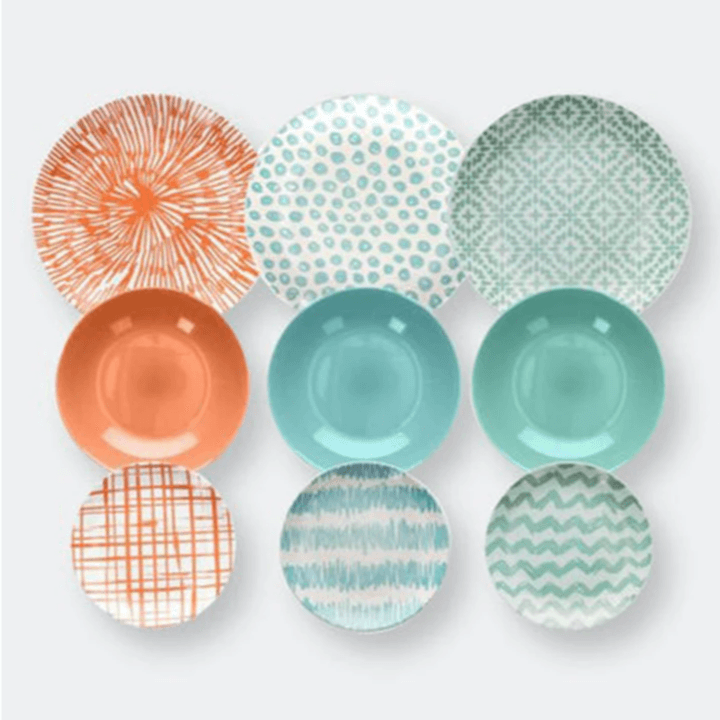 Table Set  18 Pcs  Louise  Agua    