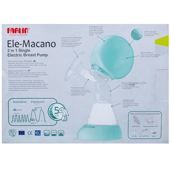فارلين AA-12014 ELE-MACANO 2 في 1 مضخة ثدي كهربائية واحدة