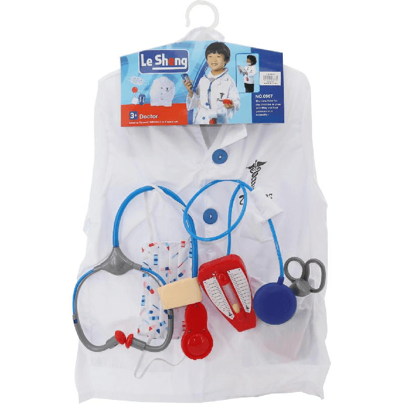 Le Sheng Doctor - Fits Most Children 3-7 Years Age Role Play Costume