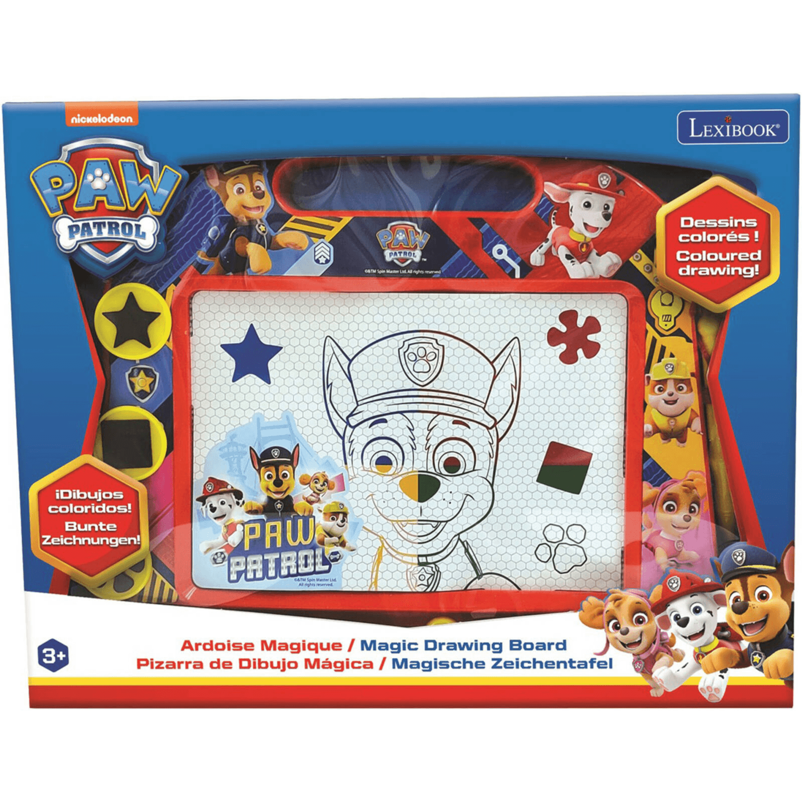 LEXIBOOK - Paw Patrol Magnetic Multicolour Drawing Board with Accessories