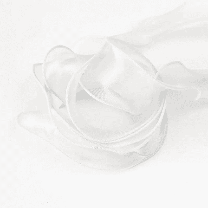 Wired Organza Ribbon - White