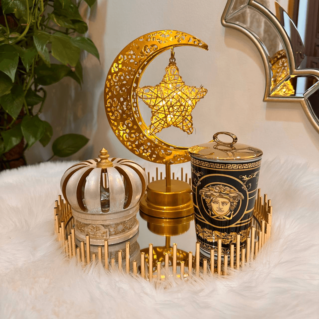فانوس رمضان على شكل قمر ونجمة ، ديكور رمضان, نقصة رمضان ، هدايا وتوزيعات رمضان 