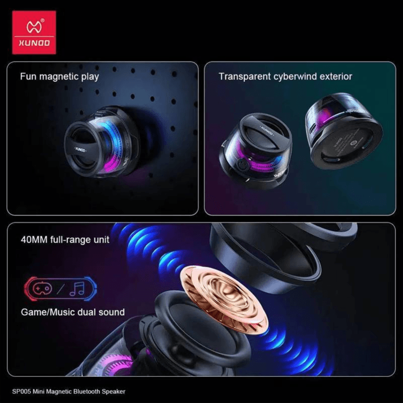 XUNDD SP005 Magnetic Bluetooth Mini Speaker with LED Light