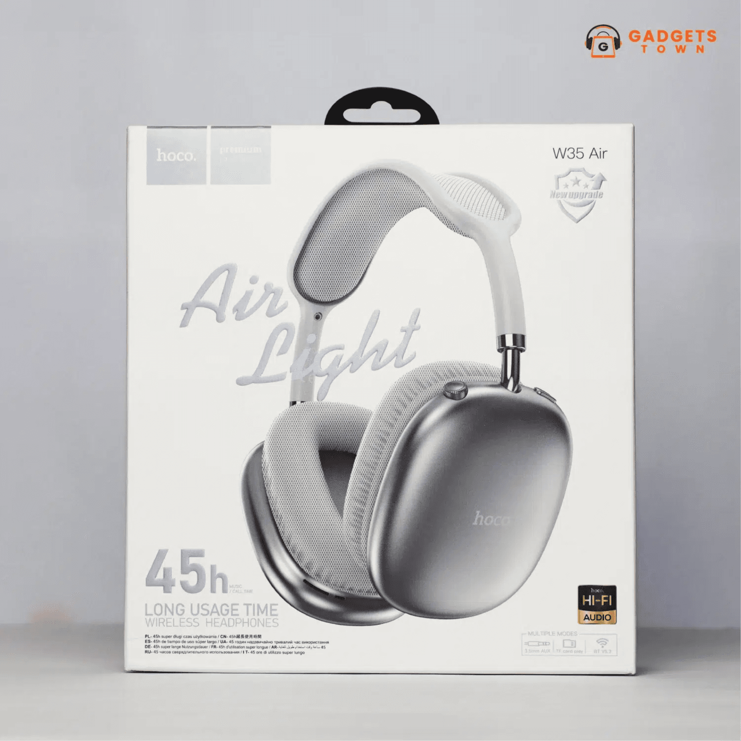Hoco W35 Air Wireless Headphone-(Silver, On The Ear)