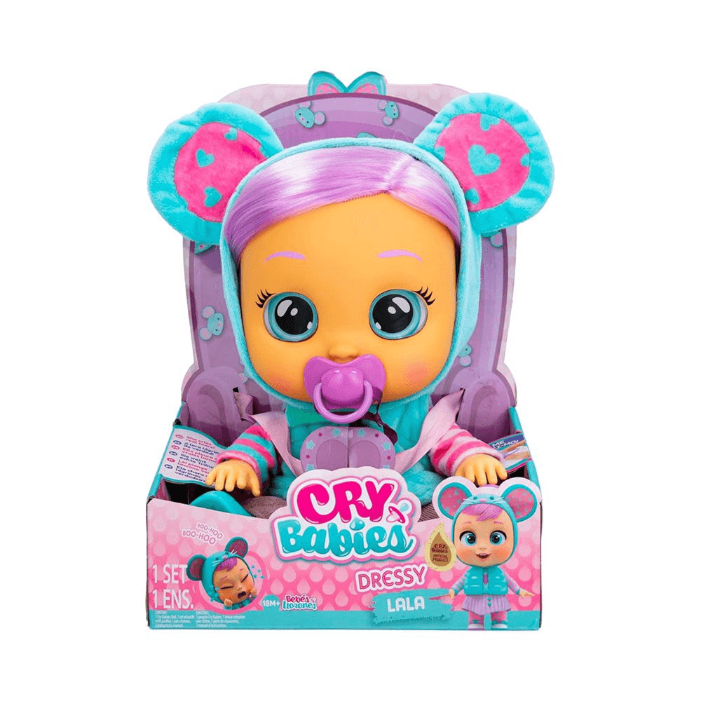 Cry Babies Dressy Lala Doll with Real Tears & Accessories For 18+M