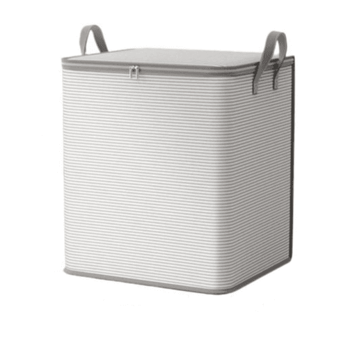 Extra Large Daisy Pattern Folding Storage Basket - Gray Stripes / 140L