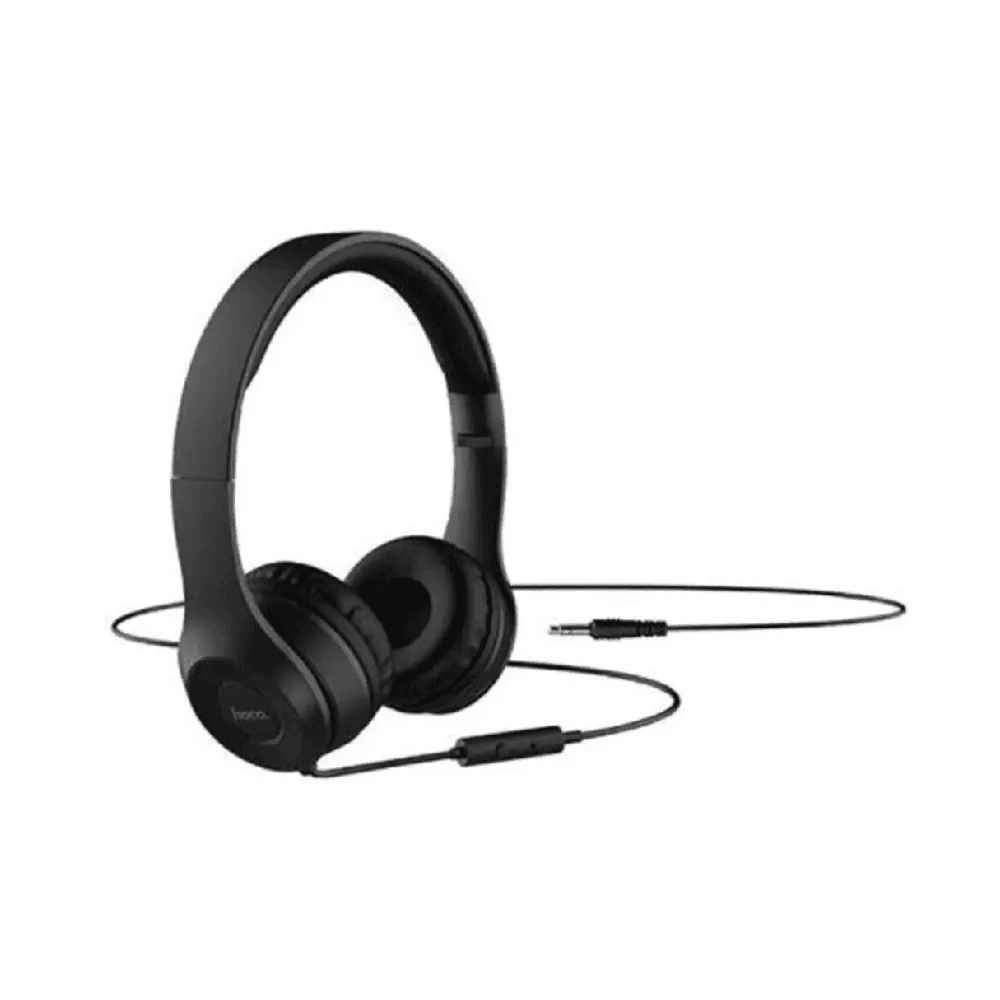 Graceful Charm Wired Headphones with Mic & One-Button Control 3.5mm BLACK - Hoco W21 