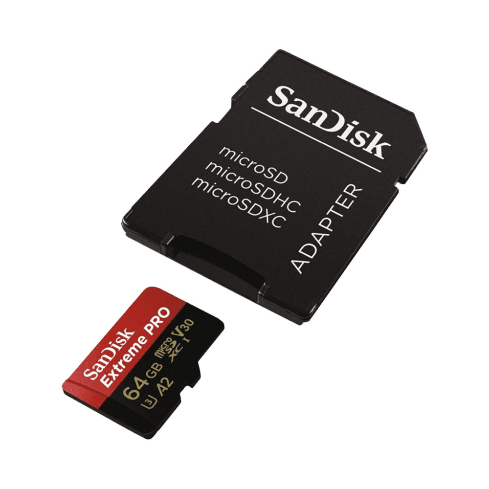 بطاقة ذاكرة SanDisk Extreme Pro UHS-I microSDXC سعة 64 جيجابايت مع محول SD