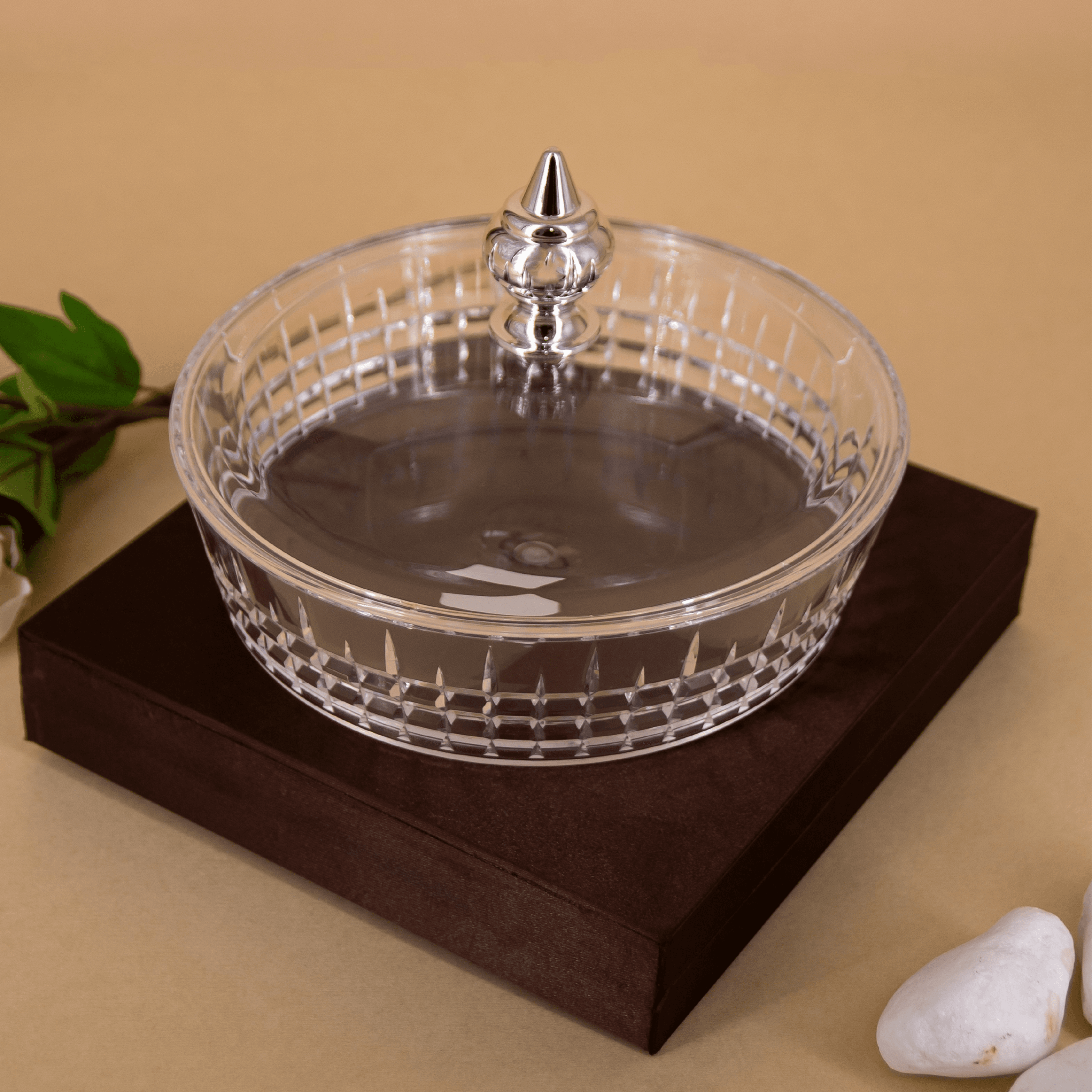 Round Silver Acrylic Candy Box Large Ac037-Ls