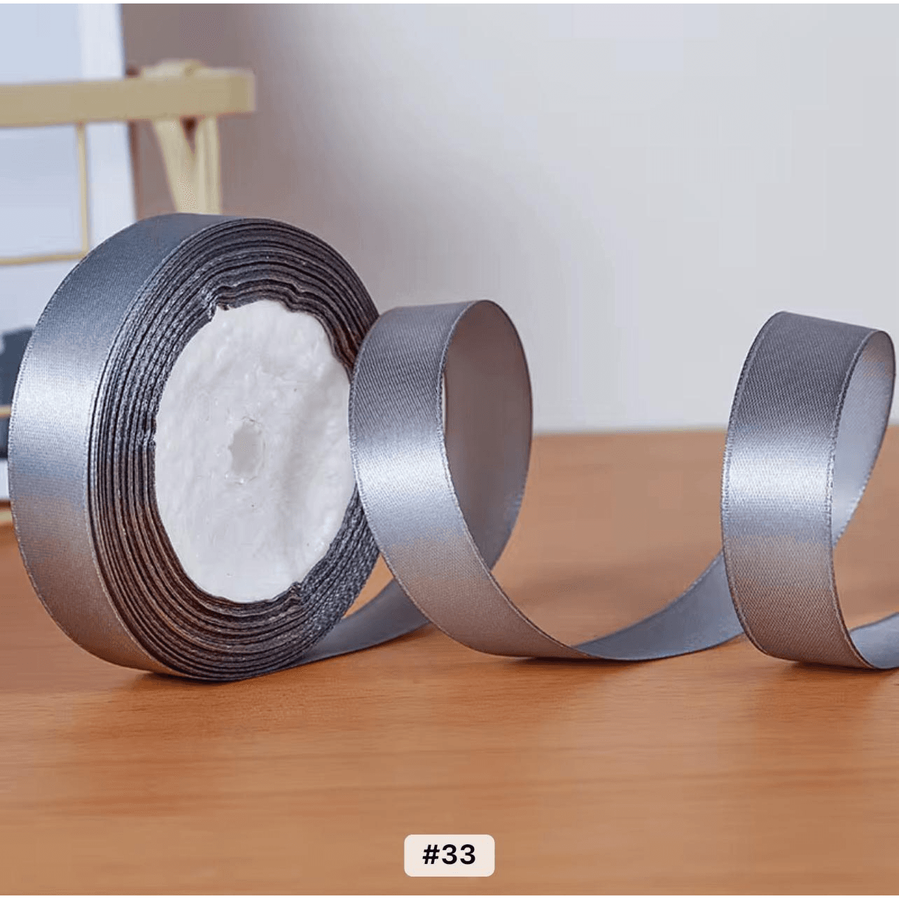 Satin Ribbon 1 Inch 16.5m - Silver
