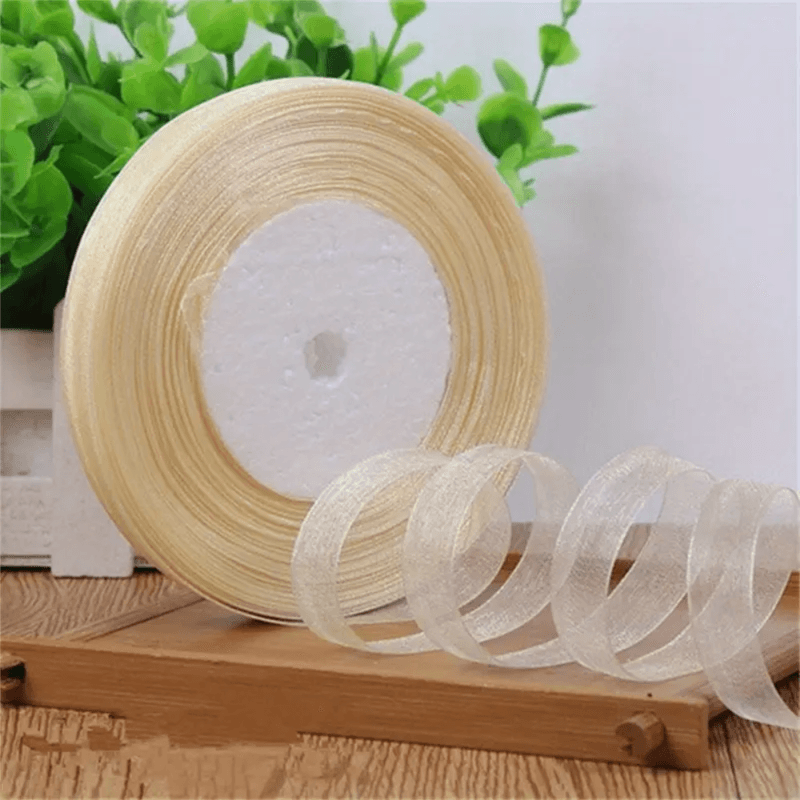 Beige Organza Ribbon 50yards