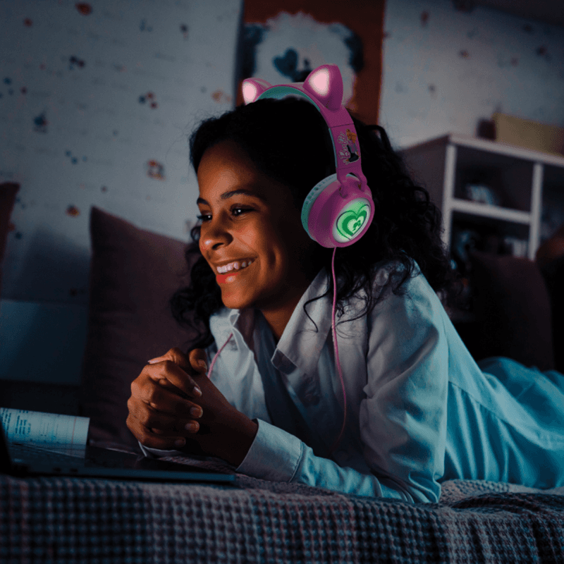 LEXIBOOK - Barbie 2-in-1 Rechargeable Headphones with LED Lights