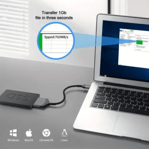 SATA to USB-C Adapter – Fast SSD/HDD Data Transfer