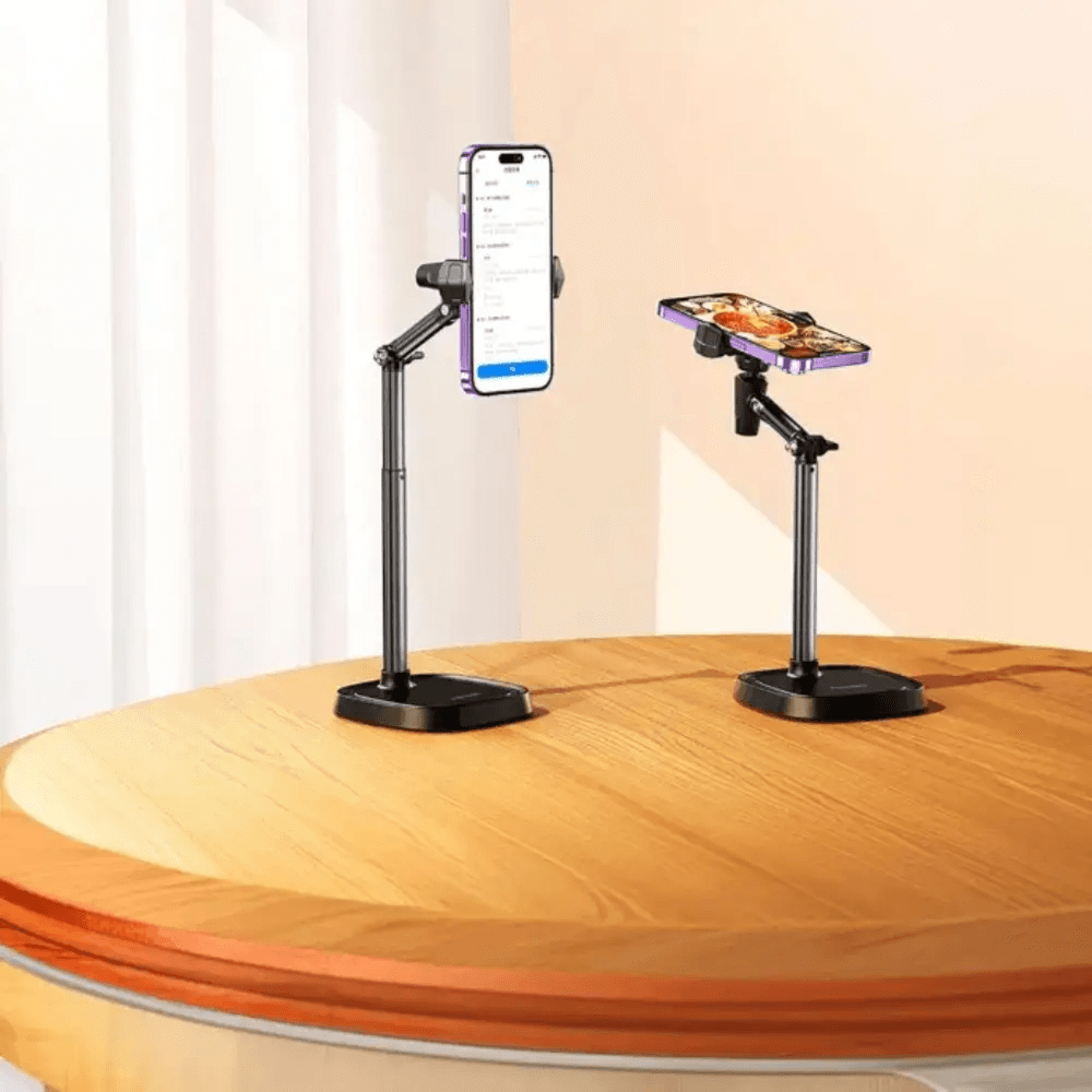 Porodo Multi-Angle Desktop Phone Stand Up to 6.7" Divices Aluminum Alloy Black - PORODO LFS052