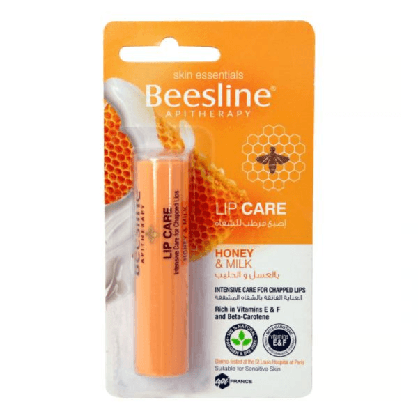 Beesline Lip Care Honey & Milk intensive care for chapped lips rich in vitamin E-F & beta carotene 4gm