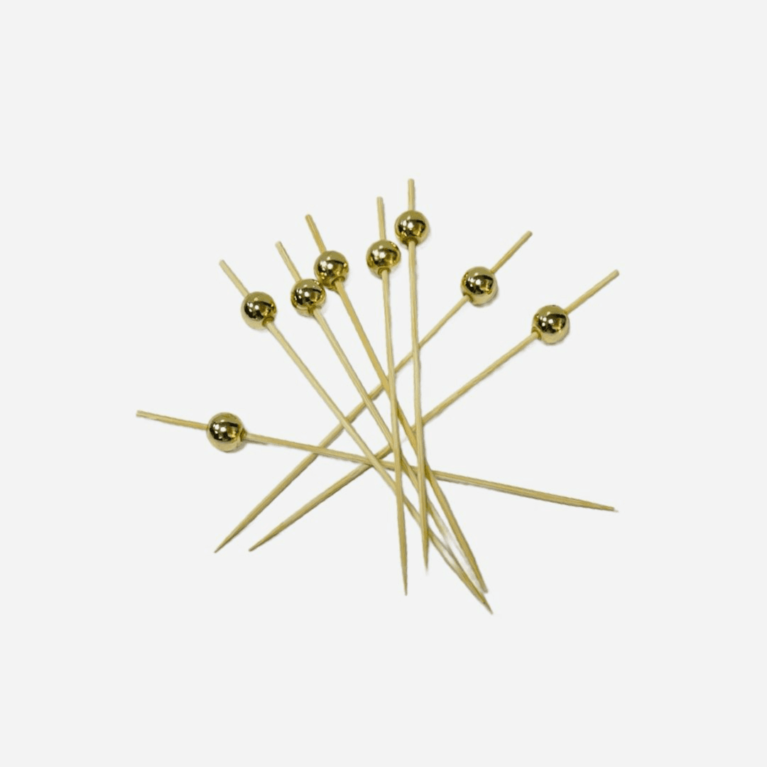 25 pcs Gold Pearl Cupcake Topper