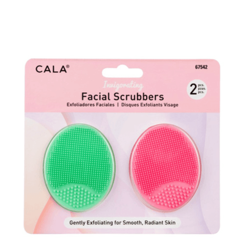 Cala Facial Scrubbers for smooth & radiant skin 2pcs (Mint & Soft Pink) Code 67542