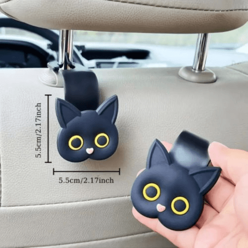 1pcs 3D Cartoon Cat Car Seat Headrest Hook Hanger Vehicle