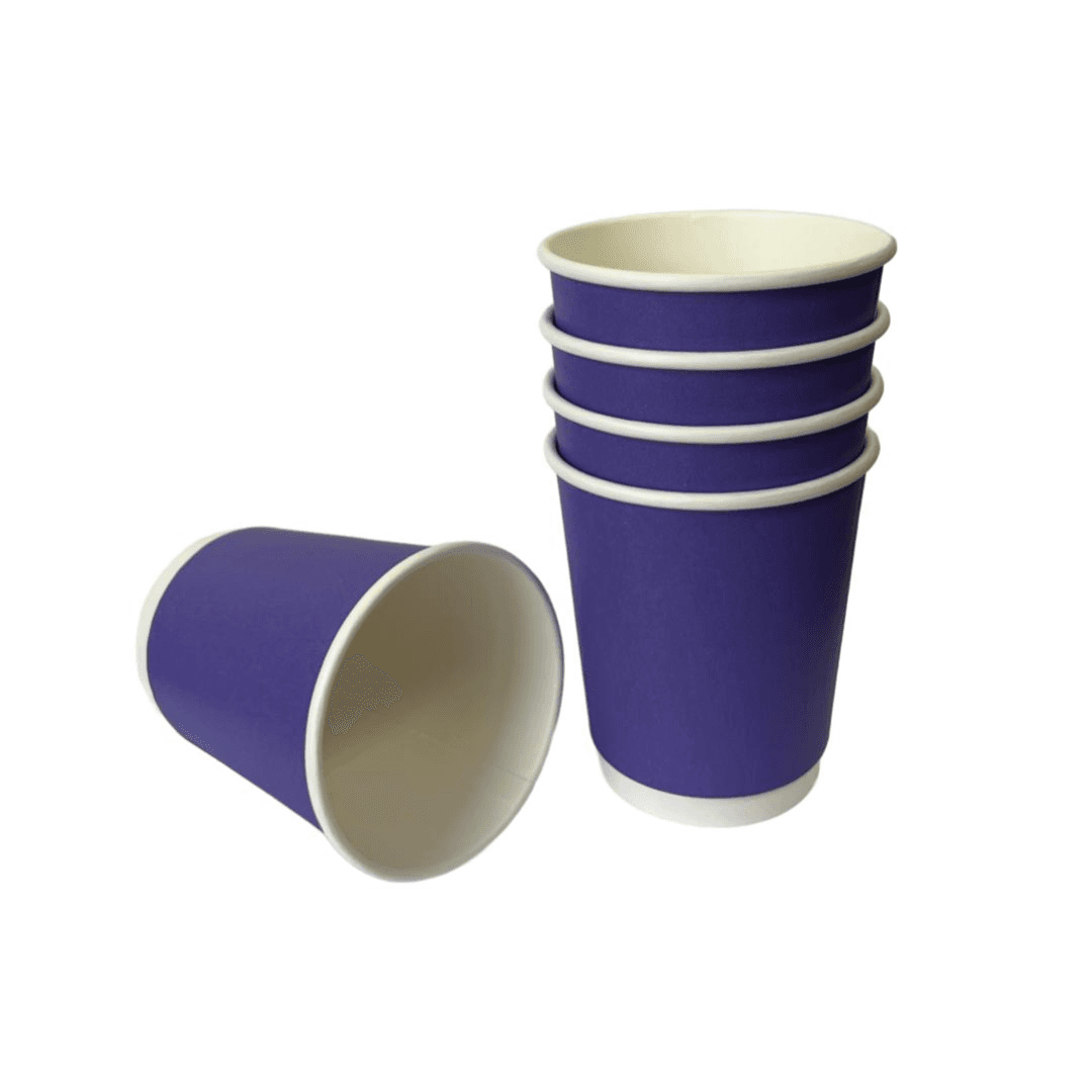 25 pcs Purple Double Wall Disposable Cups 9oz