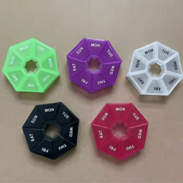PB PILL BOX ASSORTED (HEPTAGON)