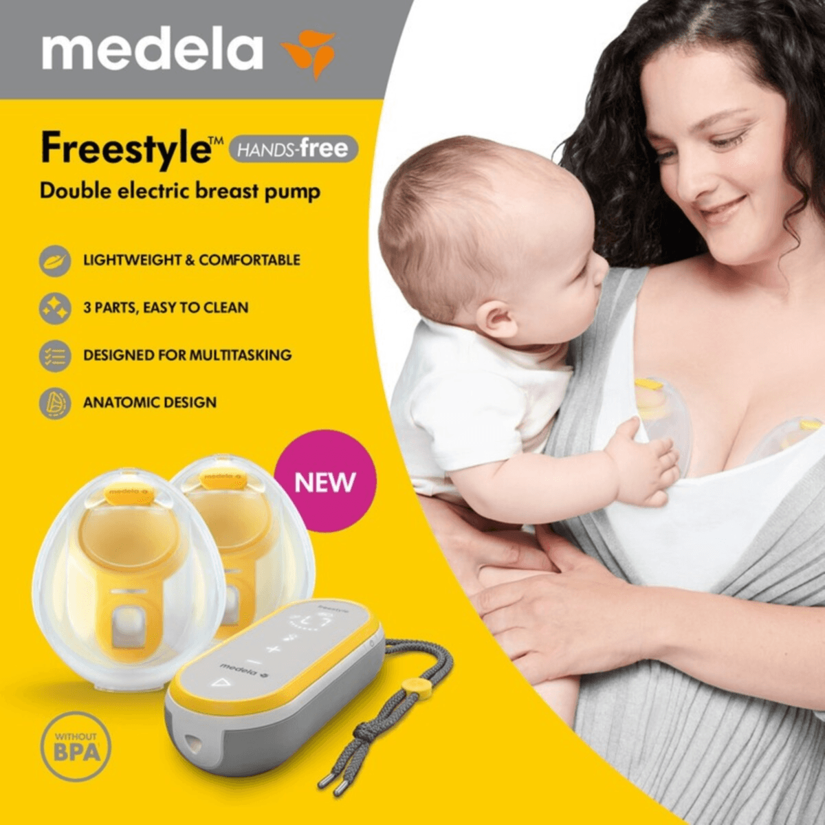 Medela FreeStyle Double Electric Breast Bump Hands Free Ref- 101044163