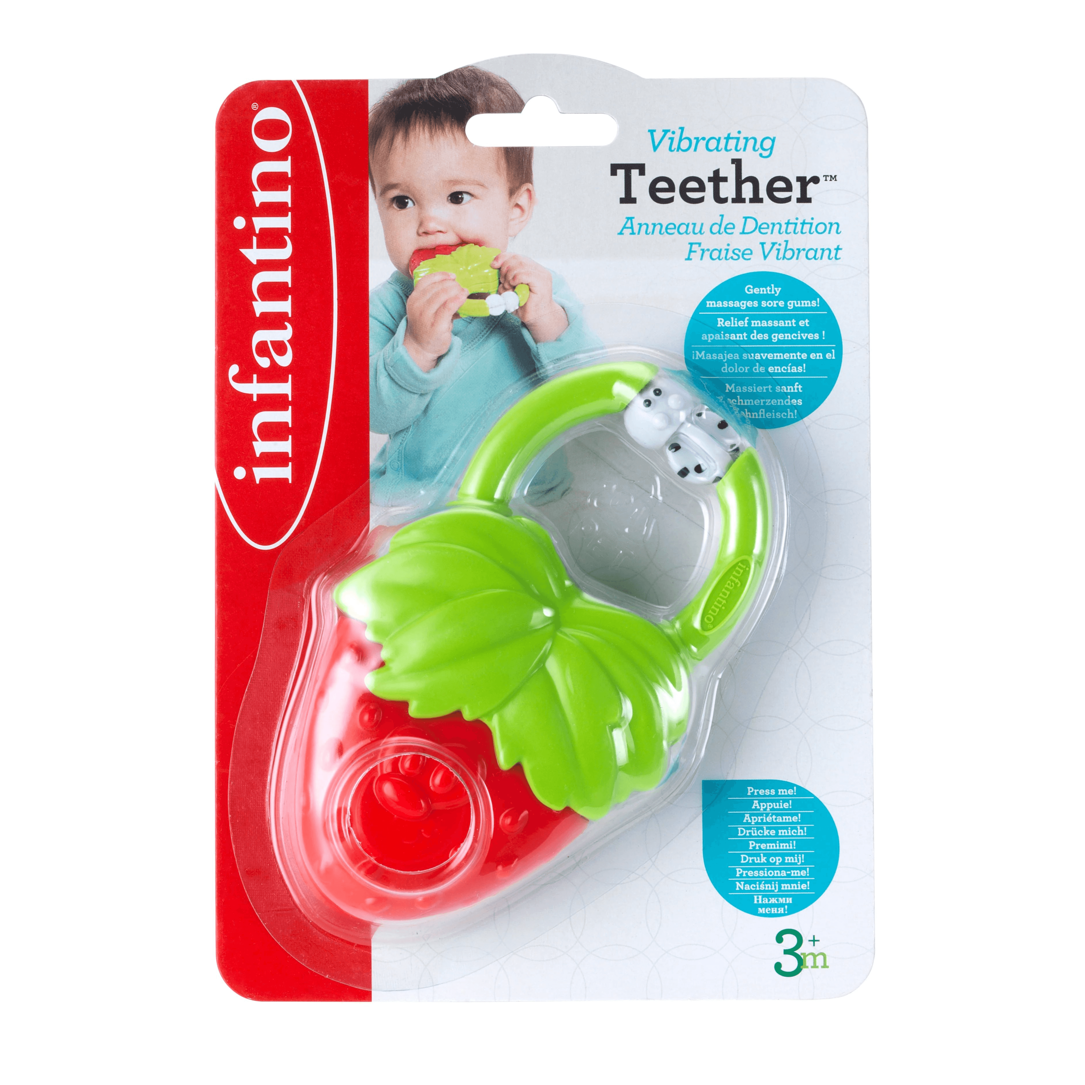 Infantino - Strawberry Design Vibrating Teether 3m+