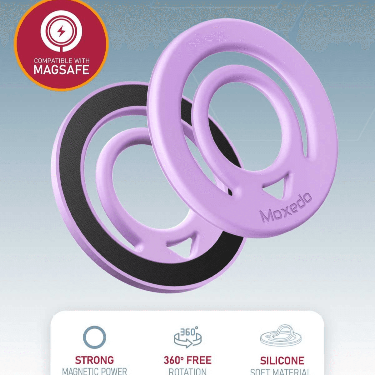 MOXEDO JELLO-MAG DUAL SIDED SILICONE MAGSAFE RING HOLDER (MX-DSR020) (Fuchsia)