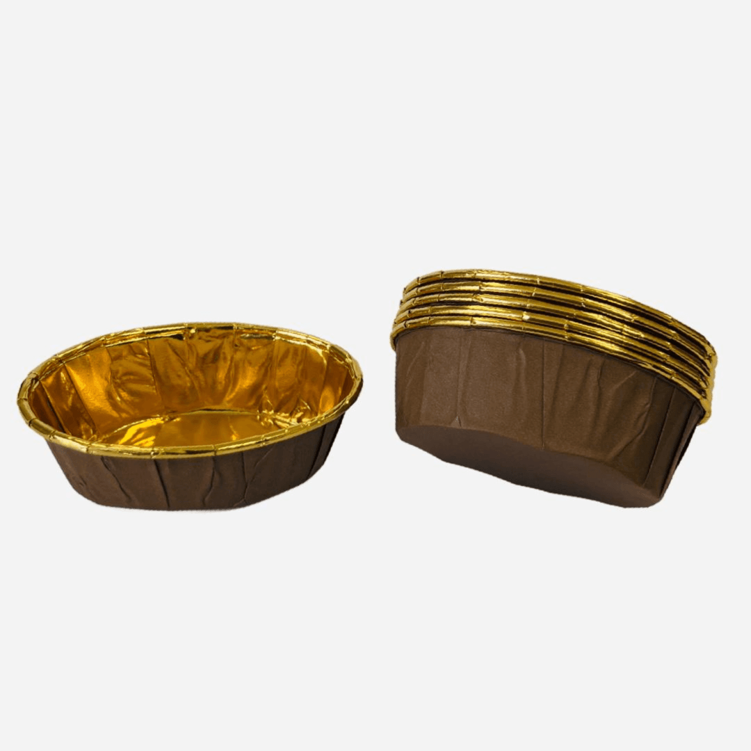 Cupcake Molder Oval Brown 18pcs 3x7x4.5cm