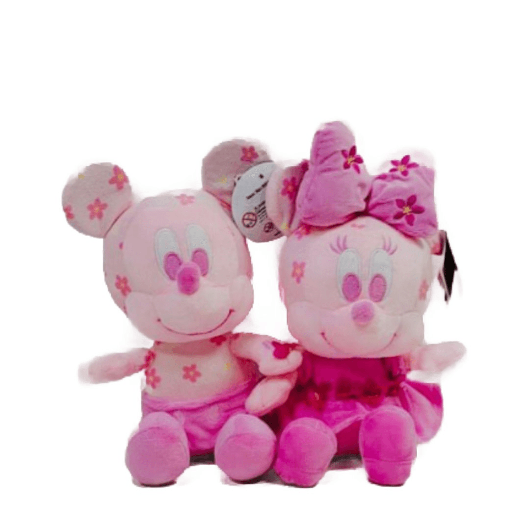 Baby Mickey And Baby Minnie In Pink Soft Toy