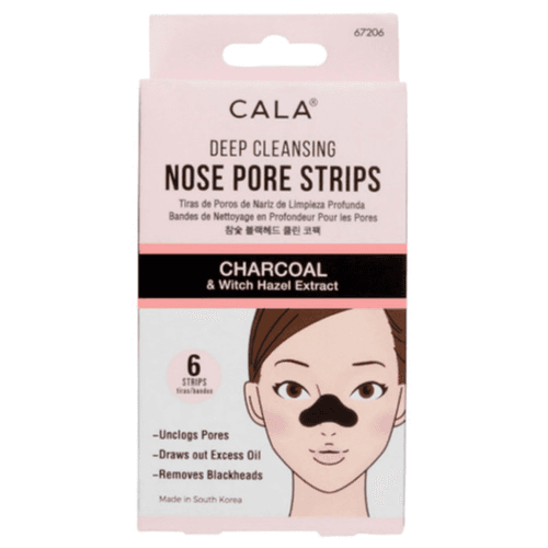 Cala Nose pore Strips Deep cleaning Charcoal & Witch Hazel extract 6 strips code67206