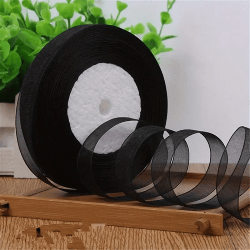 Black Organza Ribbon 50yards