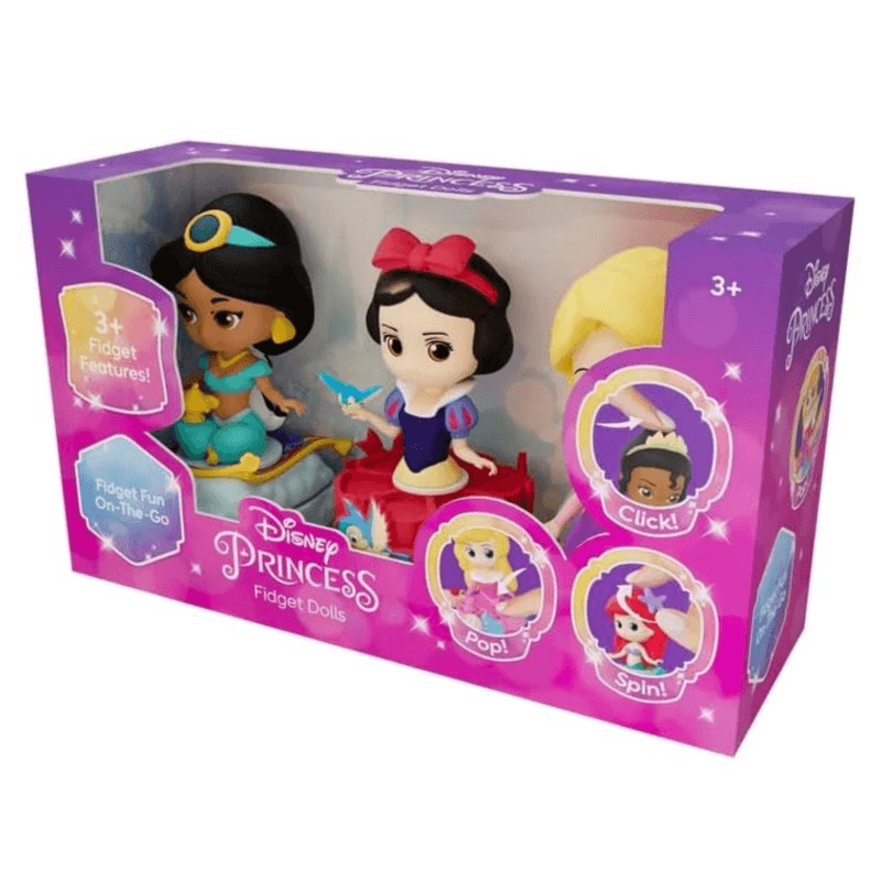 Jasmine Snow White & Rapunzel Fidget Doll Set With Keychain