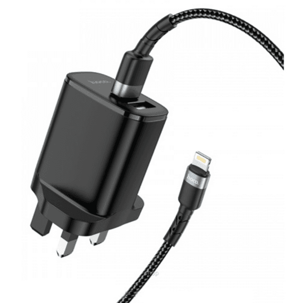 Hoco Dc16 Dual Port Charger Set - Lightning