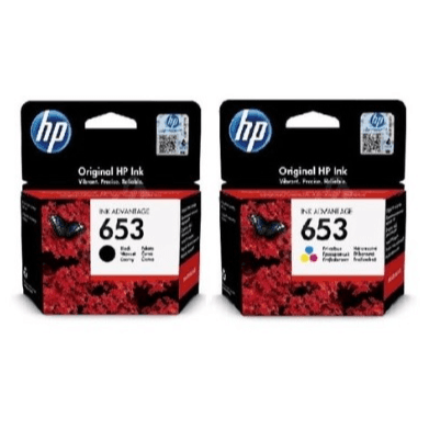 خرطوشة حبر hp 653 باللون الأسود + 653 بالألوان (مجموعة مشتركة)
