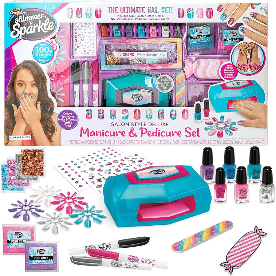 Cra-Z-Art Shimmer 'n Sparkle Salon Style Deluxe Manicure & Pedicure Set