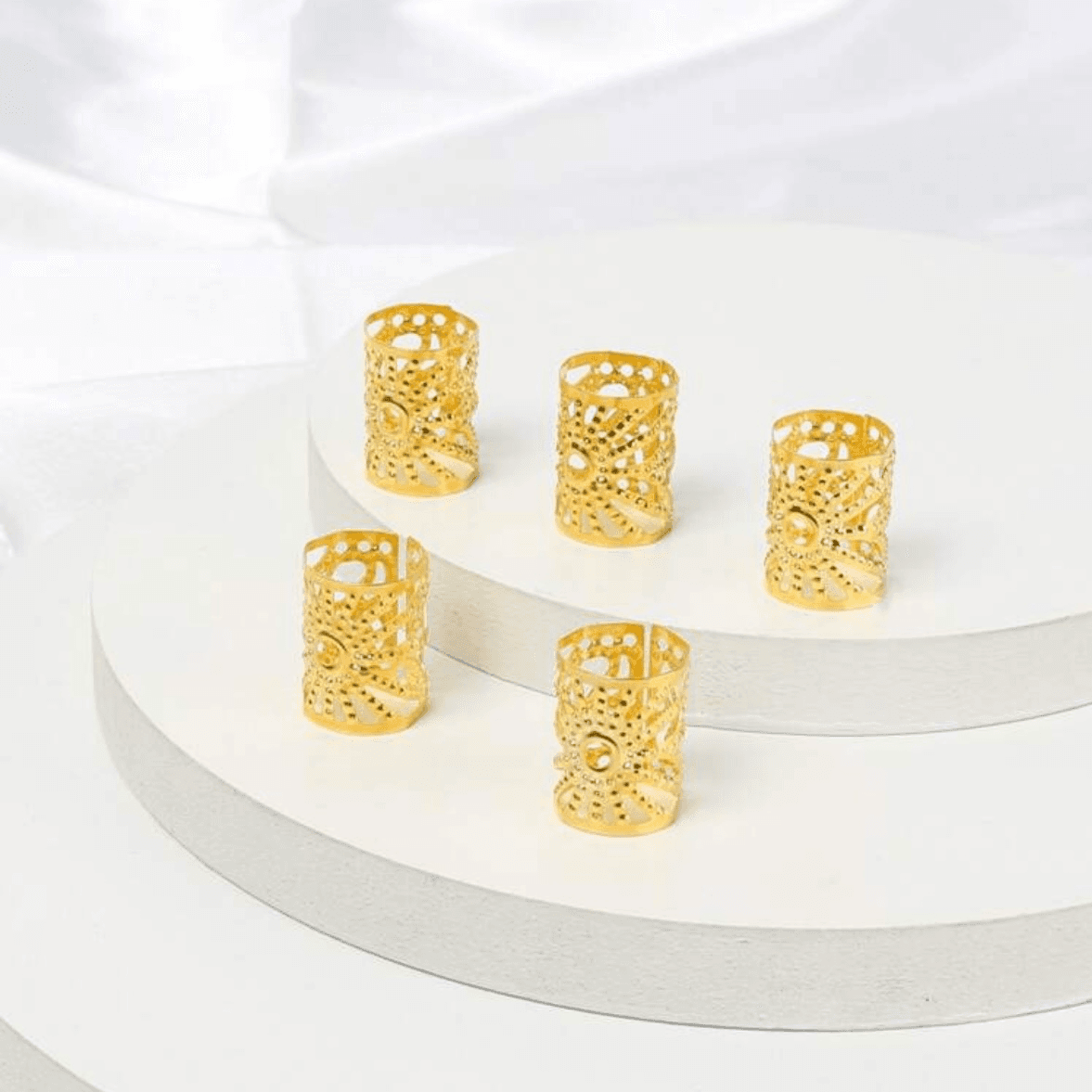 5Pcs - Hair Rings - Gold