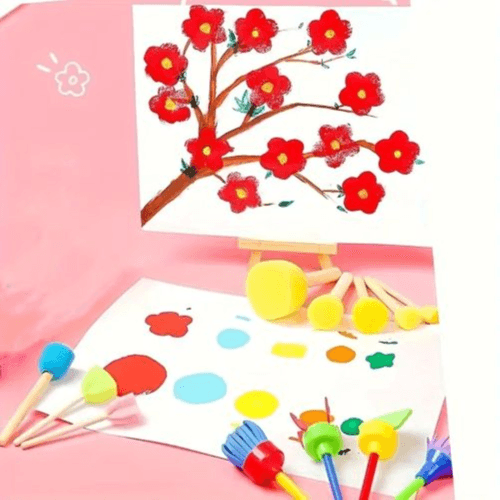 13-Piece Sponge Painting Brush & Roller Set for DIY Arts & Crafts