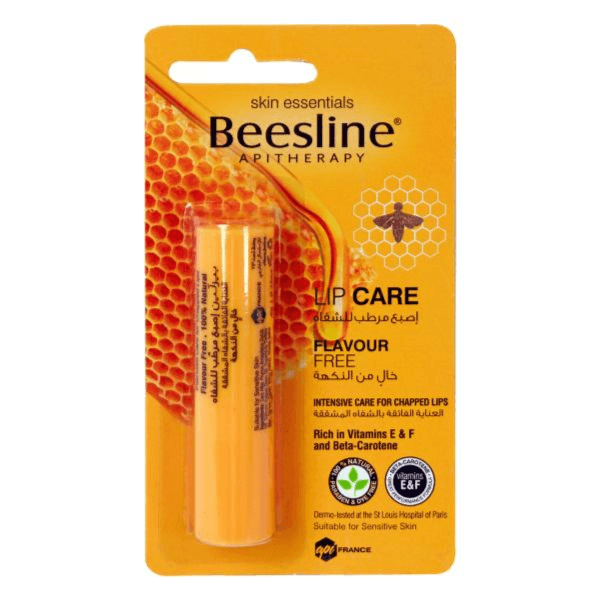 Beesline Lip Care Flavour Free intensive care for chapped lips rich in vitamin E-F & beta carotene 4gm 4gm