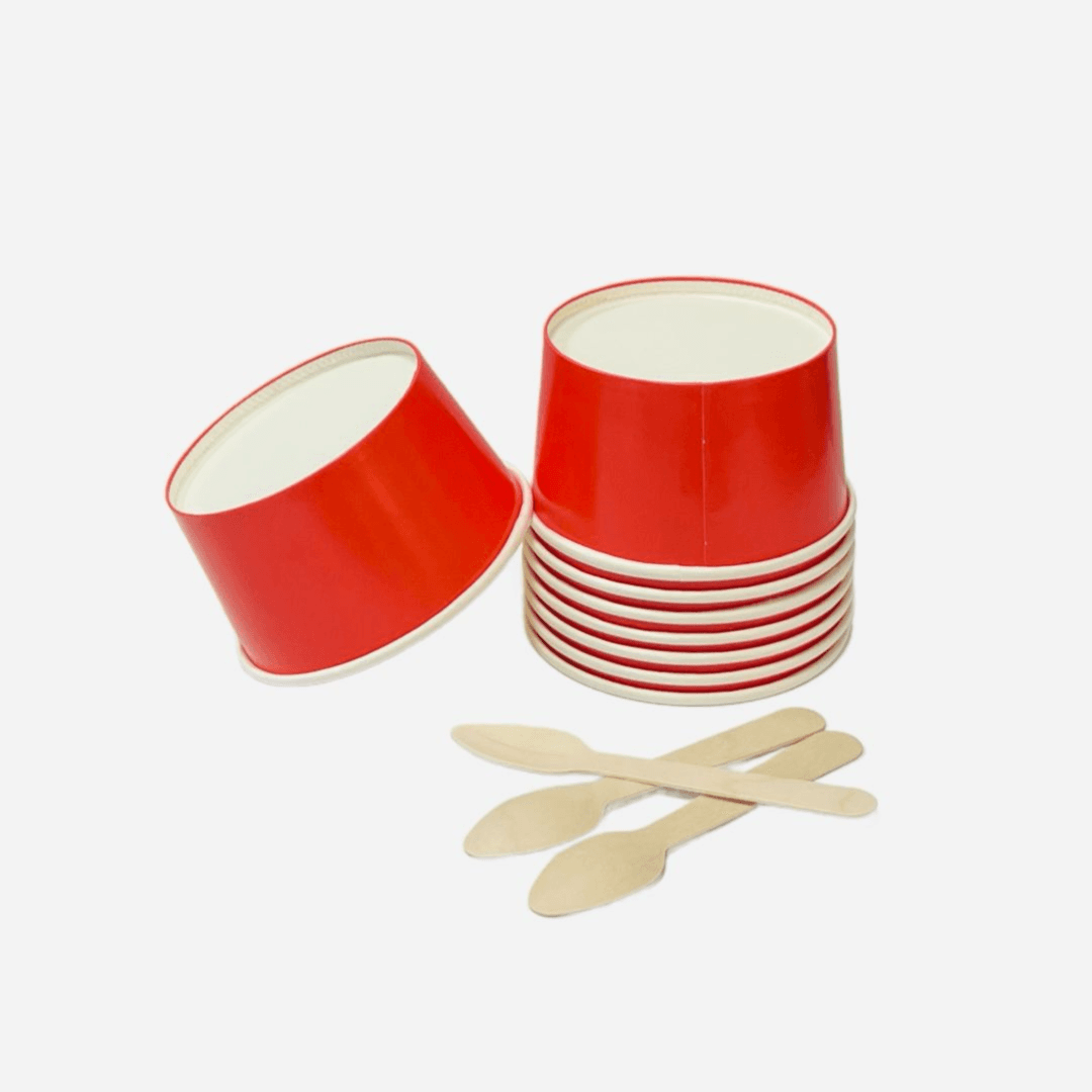 25 pcs Large Ice Cream Cup and sweets - Red 9oz (5 cm length & 9 cm diagonal)