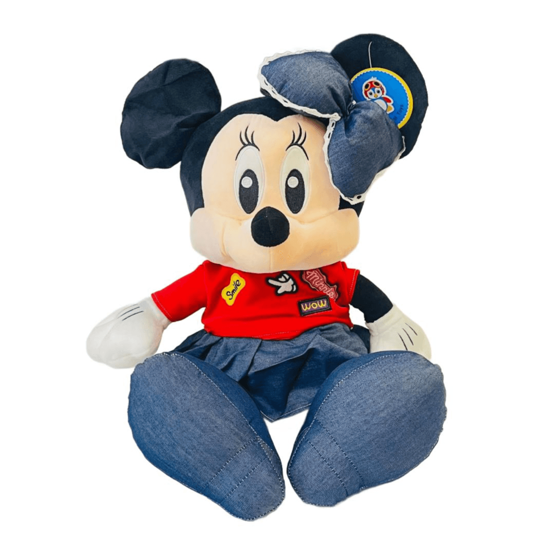 Disney Minnie Mouse In Red Shirt With Denim Skirt Soft Toy 60Cm