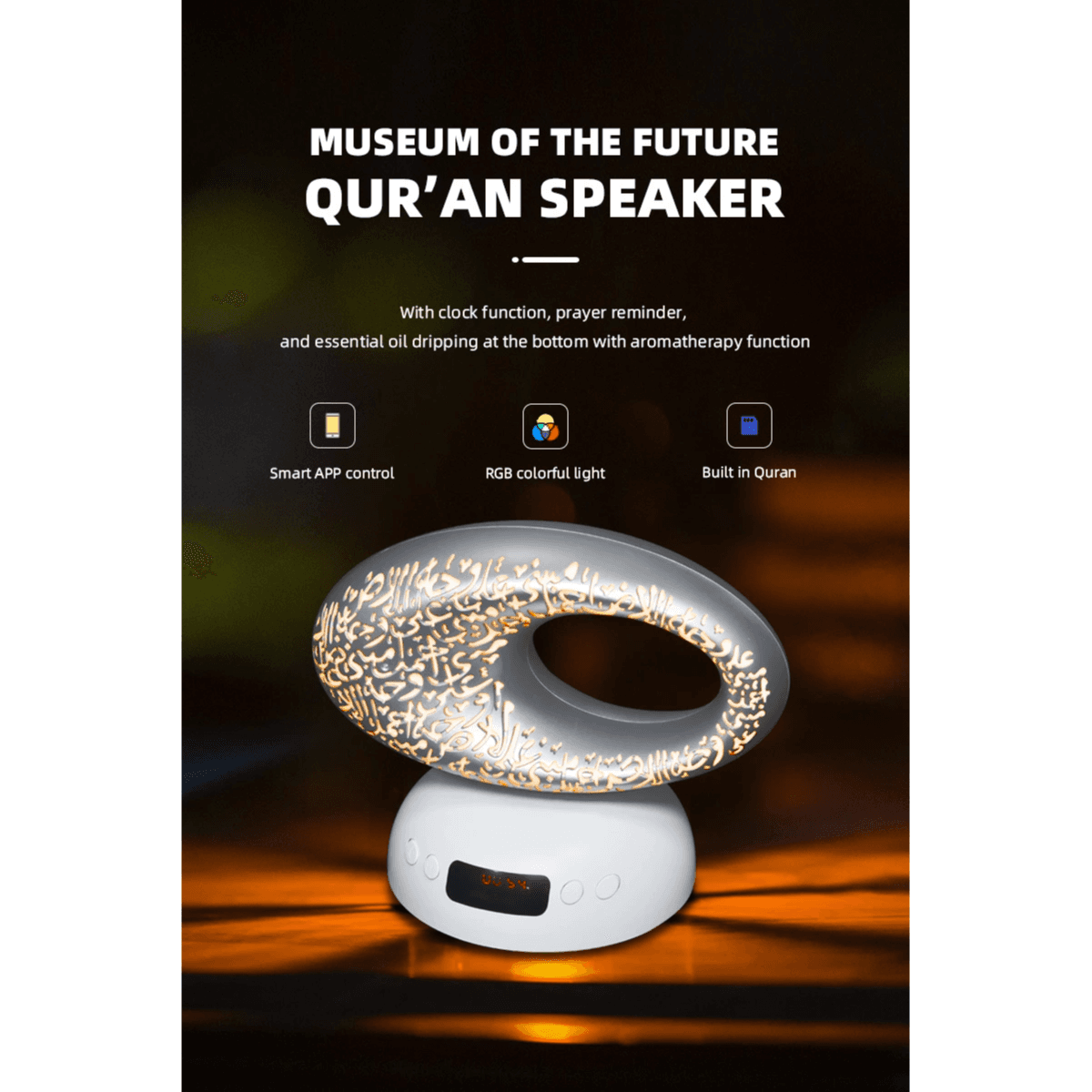 Equantu SQ606 Quran Speaker Inspired By Dubai Museum Of The Future Design