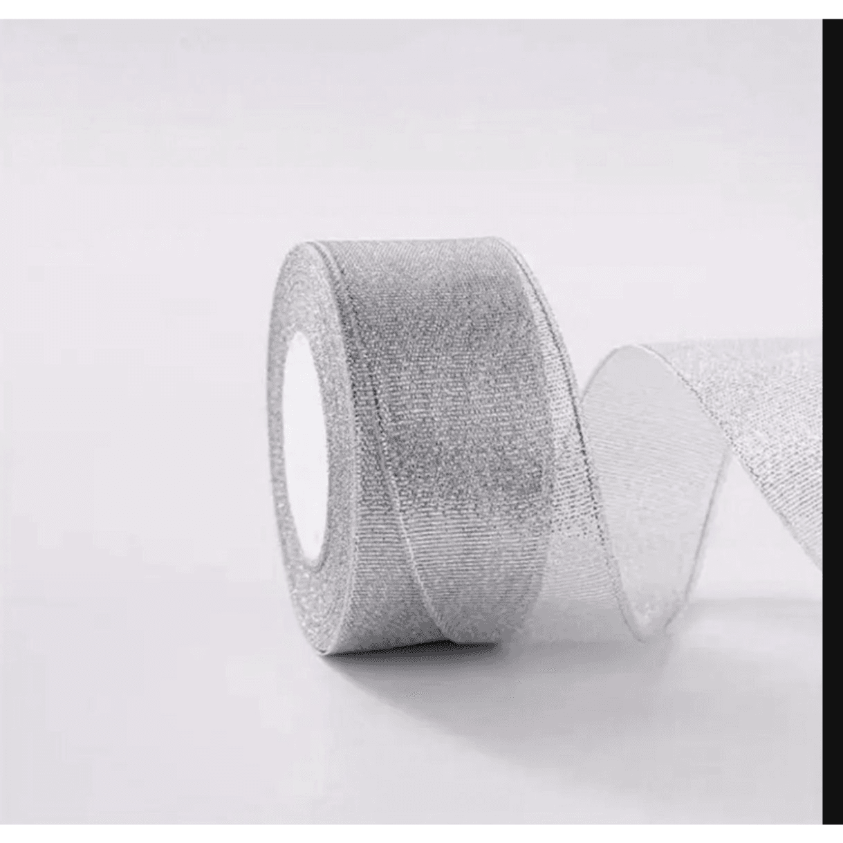Glitter Ribbon 1Inchx20m - Silver