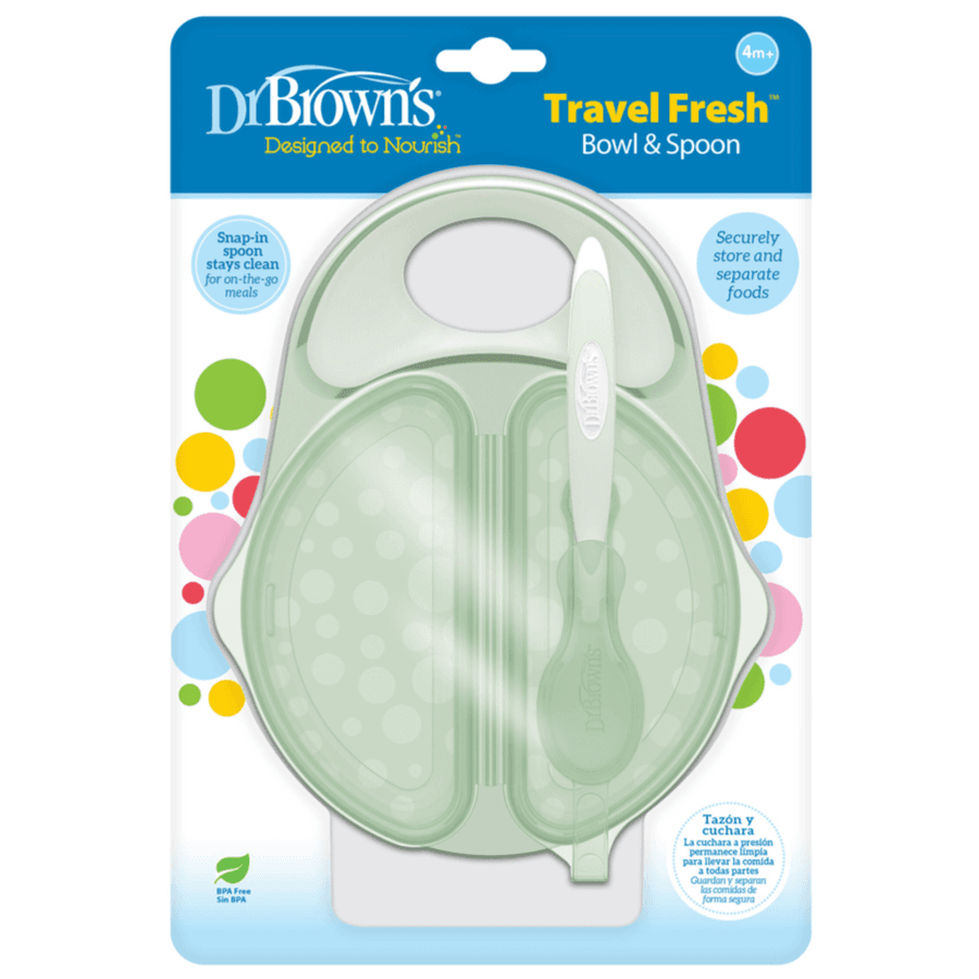 Travel Fresh Bowl & Snap-In Spoon, Light Green 1-Pack