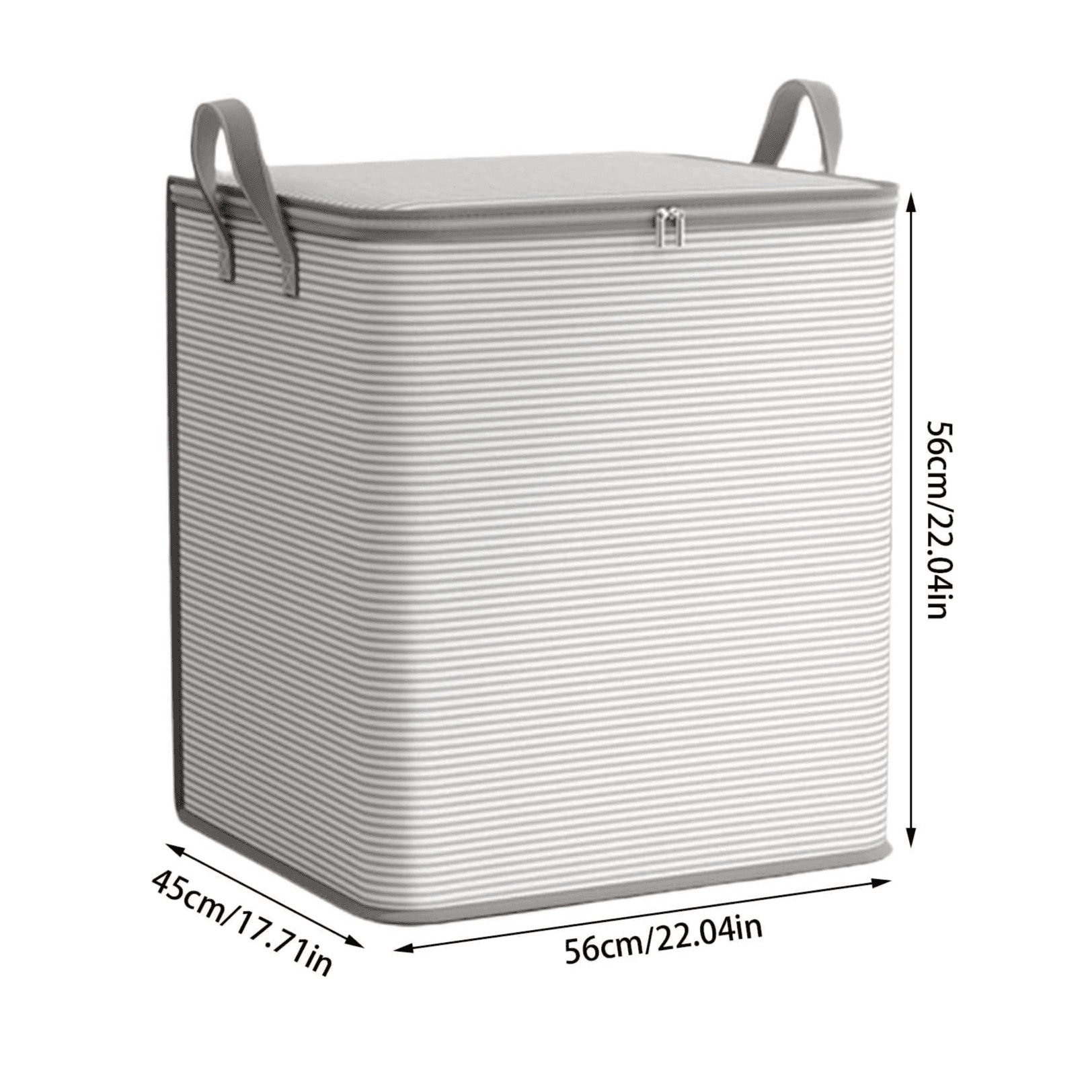 Extra Large Daisy Pattern Folding Storage Basket - Gray Stripes / 140L