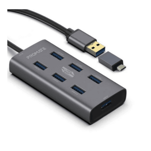 بروموت 7USB 3.0 Ports Alluminium Alloy USB Hub With Dual Input