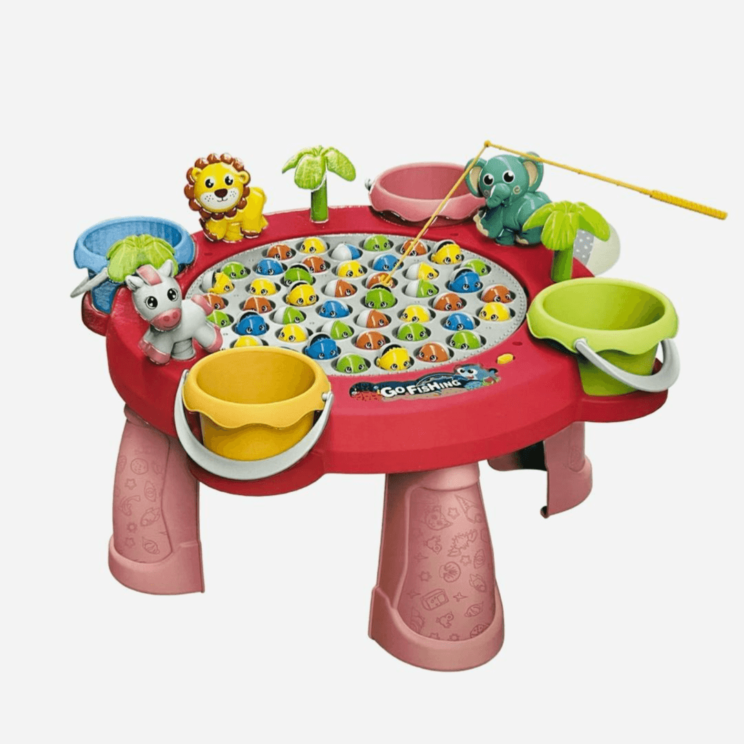 Zoo Fishing Electric Rotation Pink 4 Players 45 Pieces